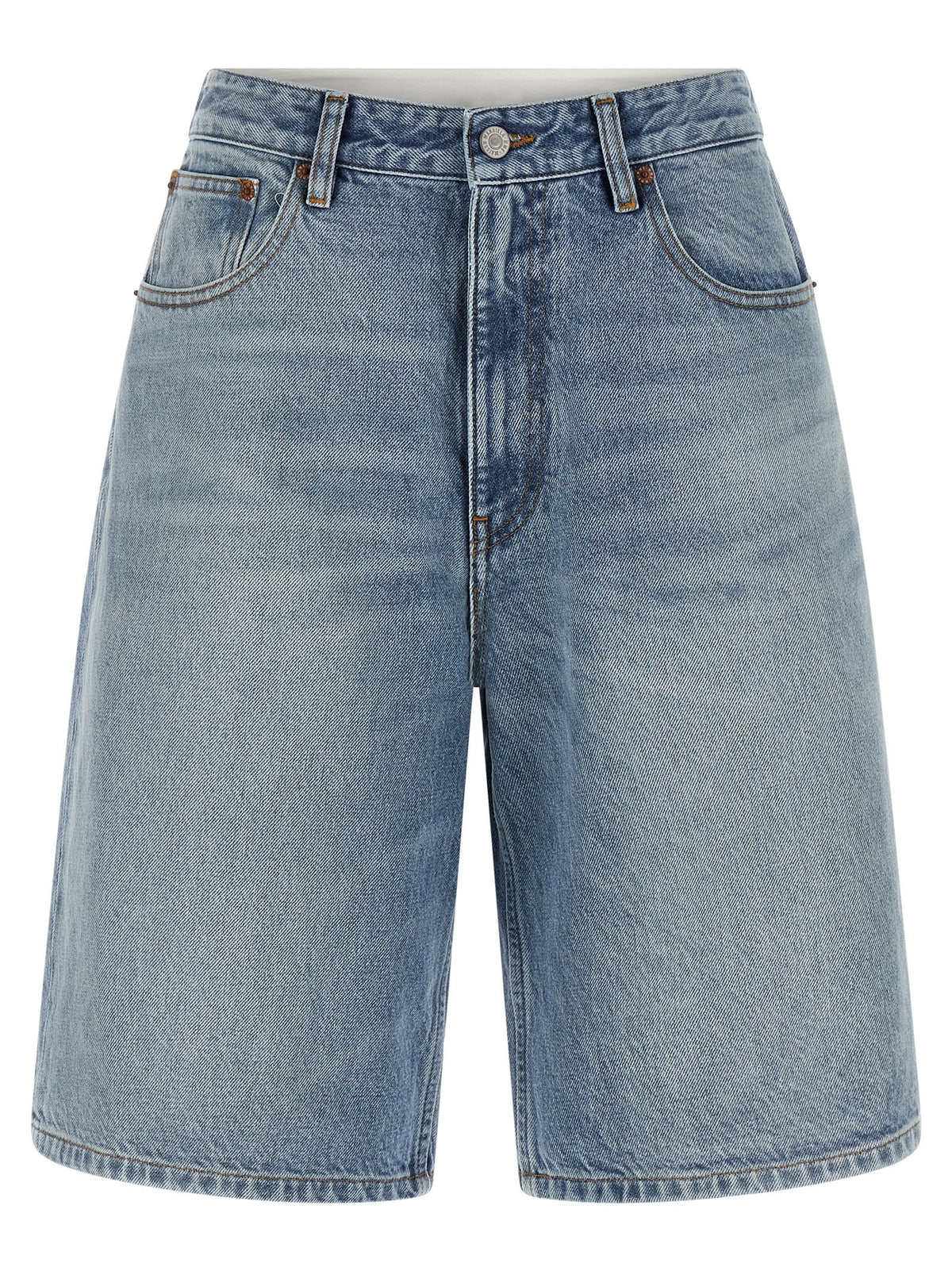 MM6 Maison Margiela White Carré Bermuda Shorts Blue