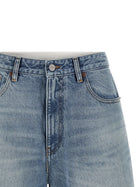 MM6 Maison Margiela White Carré Bermuda Shorts Blue, view 3