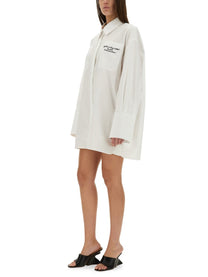 Off-white - Off White Oversized Poplin Shirt - Woman-&gt;Clothing-&gt;Dresses