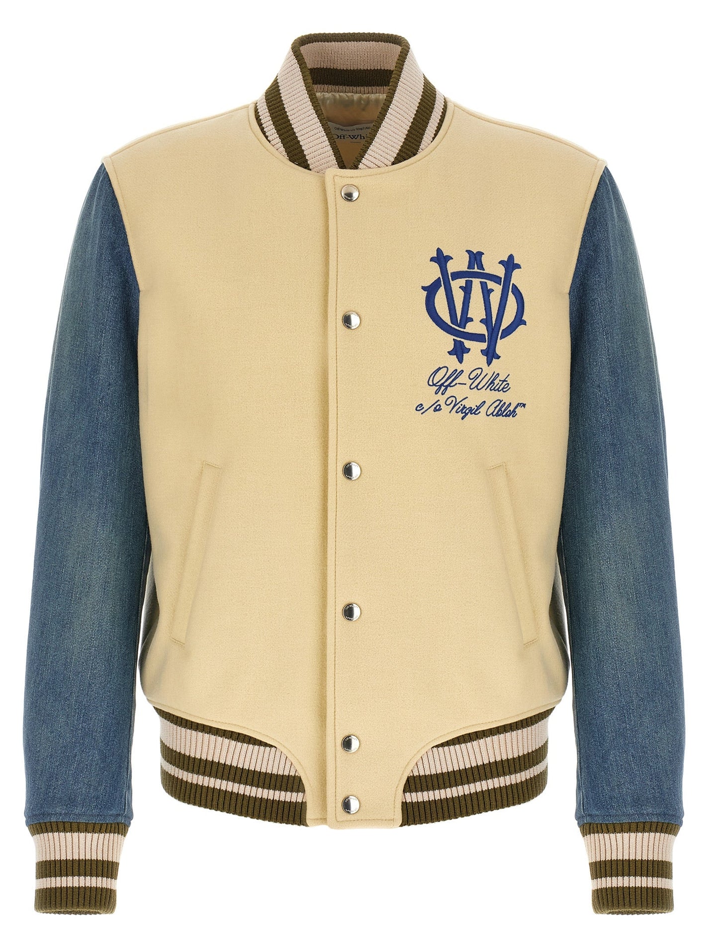 OFF-WHITE - OFF-WHITE - ’Gothic Wool Denim Varsity’ bomber jacket - Men’s Outerwear