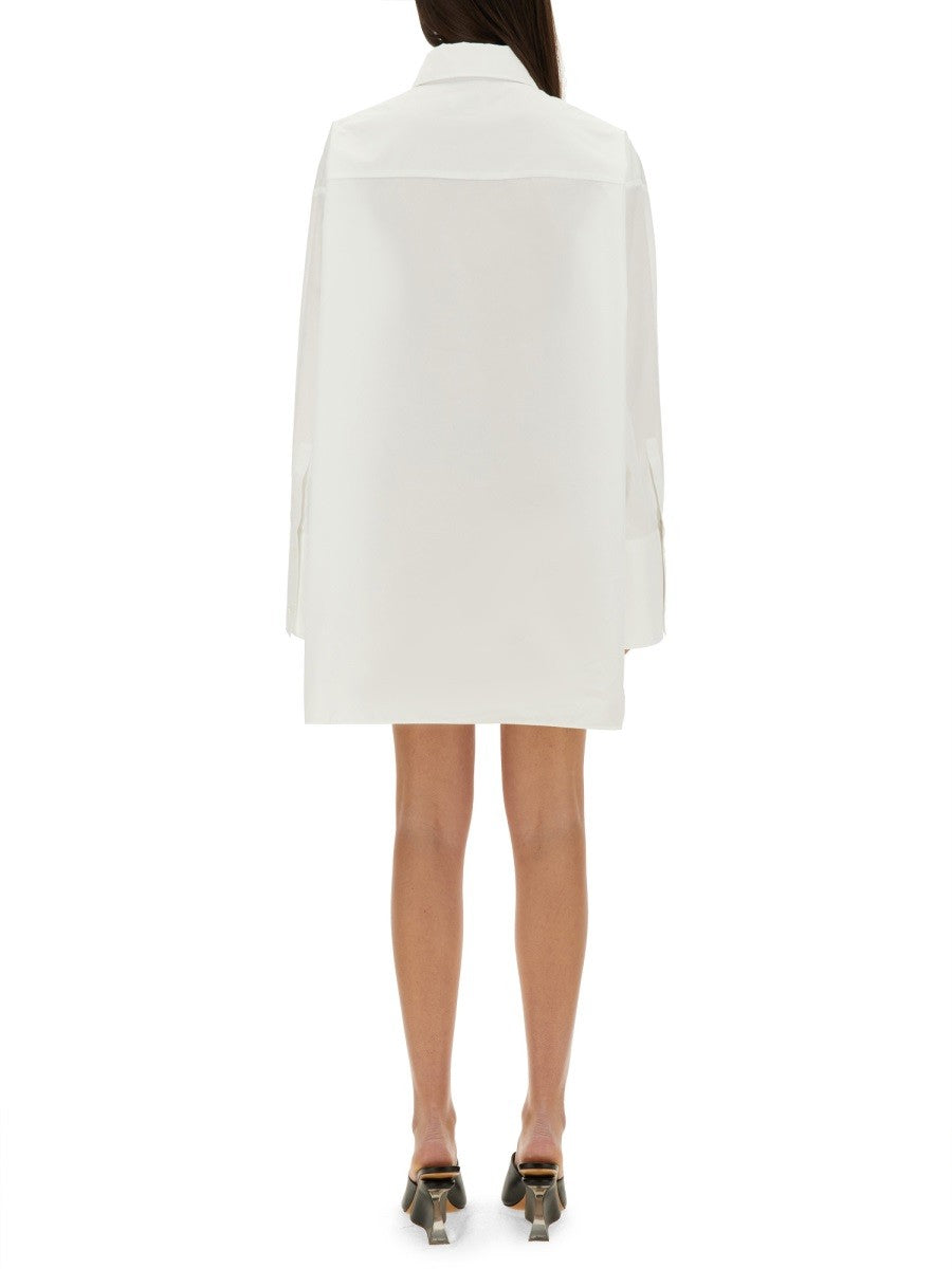 Off-white - Off White Oversized Poplin Shirt - Woman-&gt;Clothing-&gt;Dresses