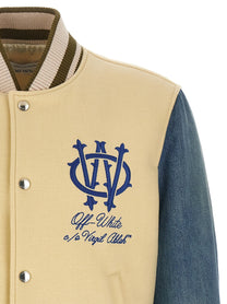 OFF-WHITE - OFF-WHITE - ’Gothic Wool Denim Varsity’ bomber jacket - Men’s Outerwear