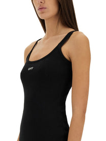 Off-white - Off White Dress With Logo - Woman-&gt;Clothing-&gt;Dresses