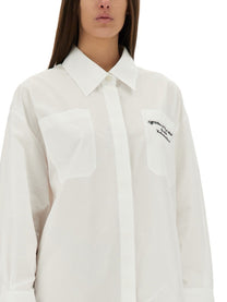 Off-white - Off White Oversized Poplin Shirt - Woman-&gt;Clothing-&gt;Dresses