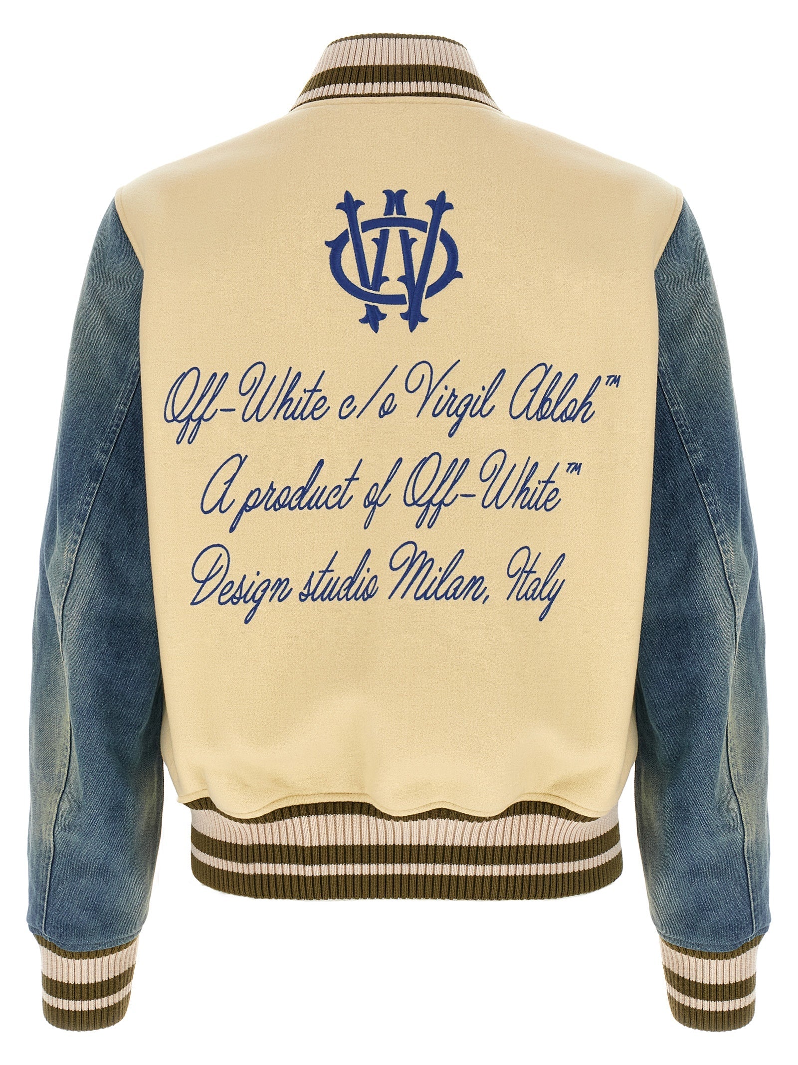 OFF-WHITE - OFF-WHITE - ’Gothic Wool Denim Varsity’ bomber jacket - Men’s Outerwear