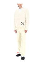 Off-White Men's Arrow Stitch Cardigan Beige, view 3