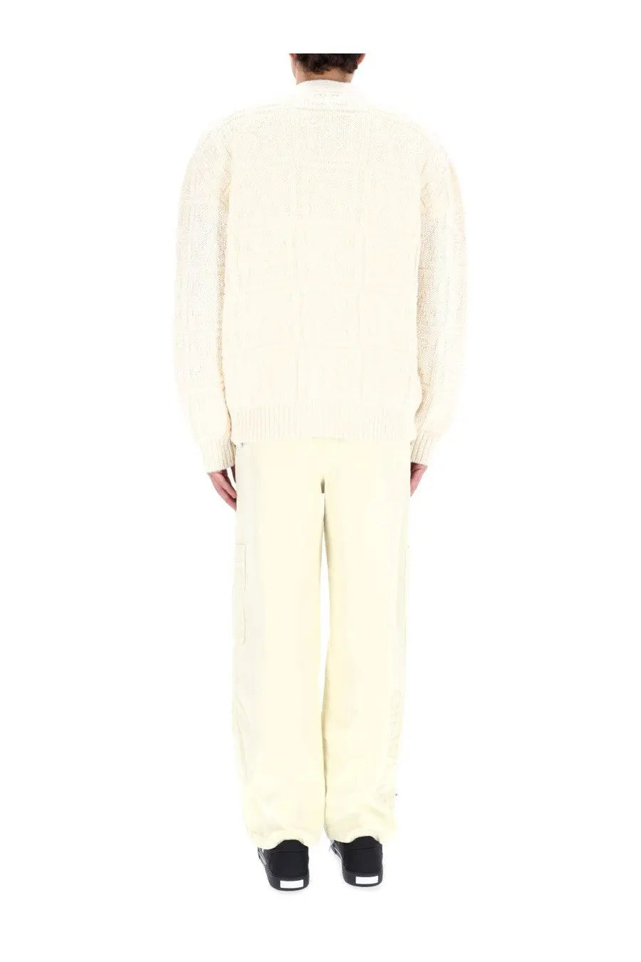 Off-White Men's Arrow Stitch Cardigan Beige, view 2