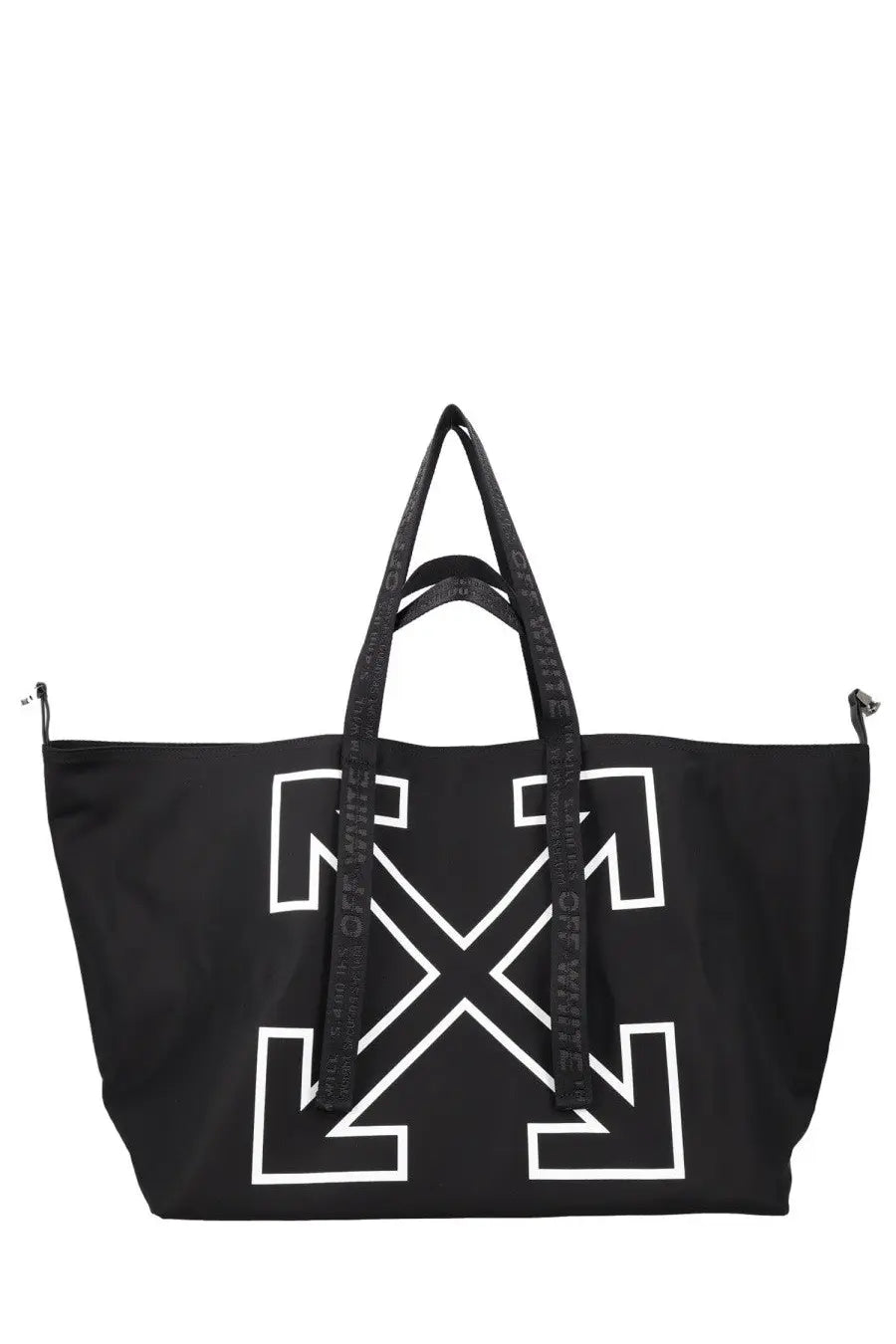 Off-white men’s borsa tote heritage day large black bag with bold white arrow logo and branded strap details