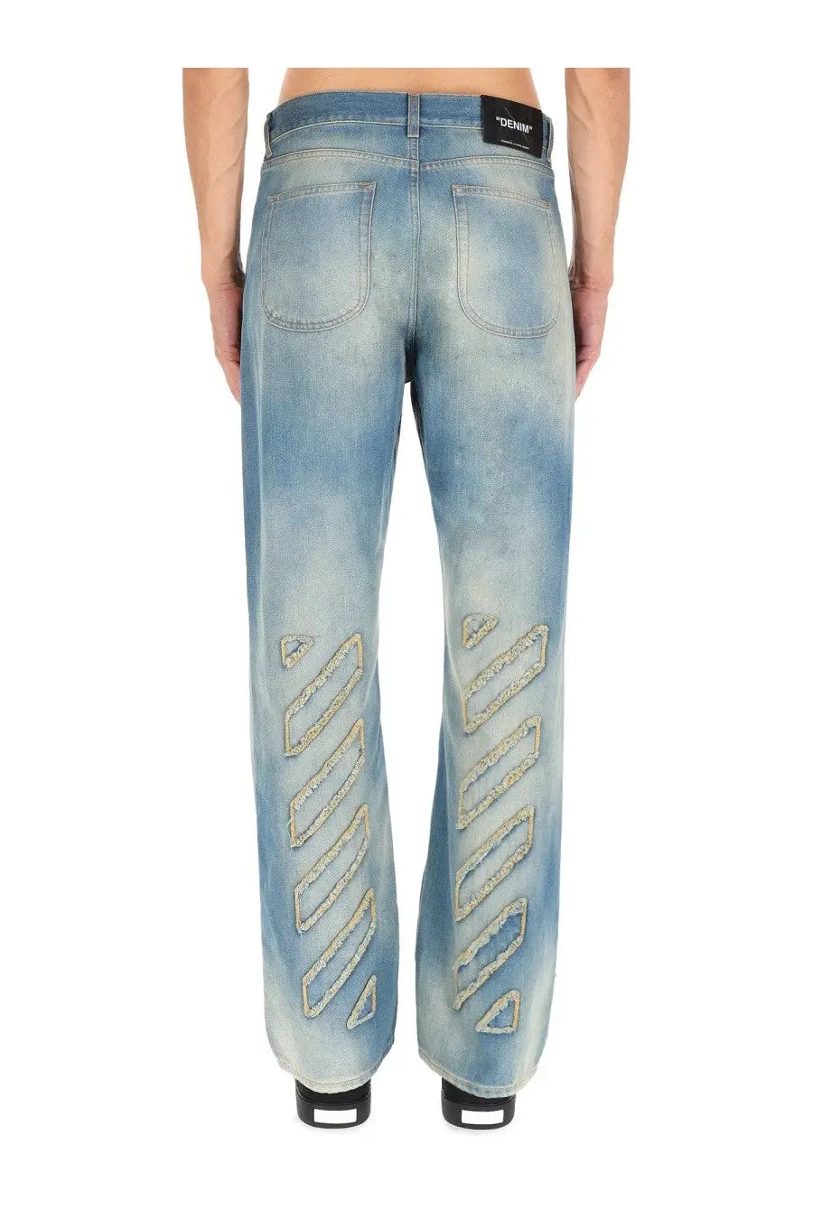 Off-White Men's Diag Raw Patch Jeans Blue, view 4