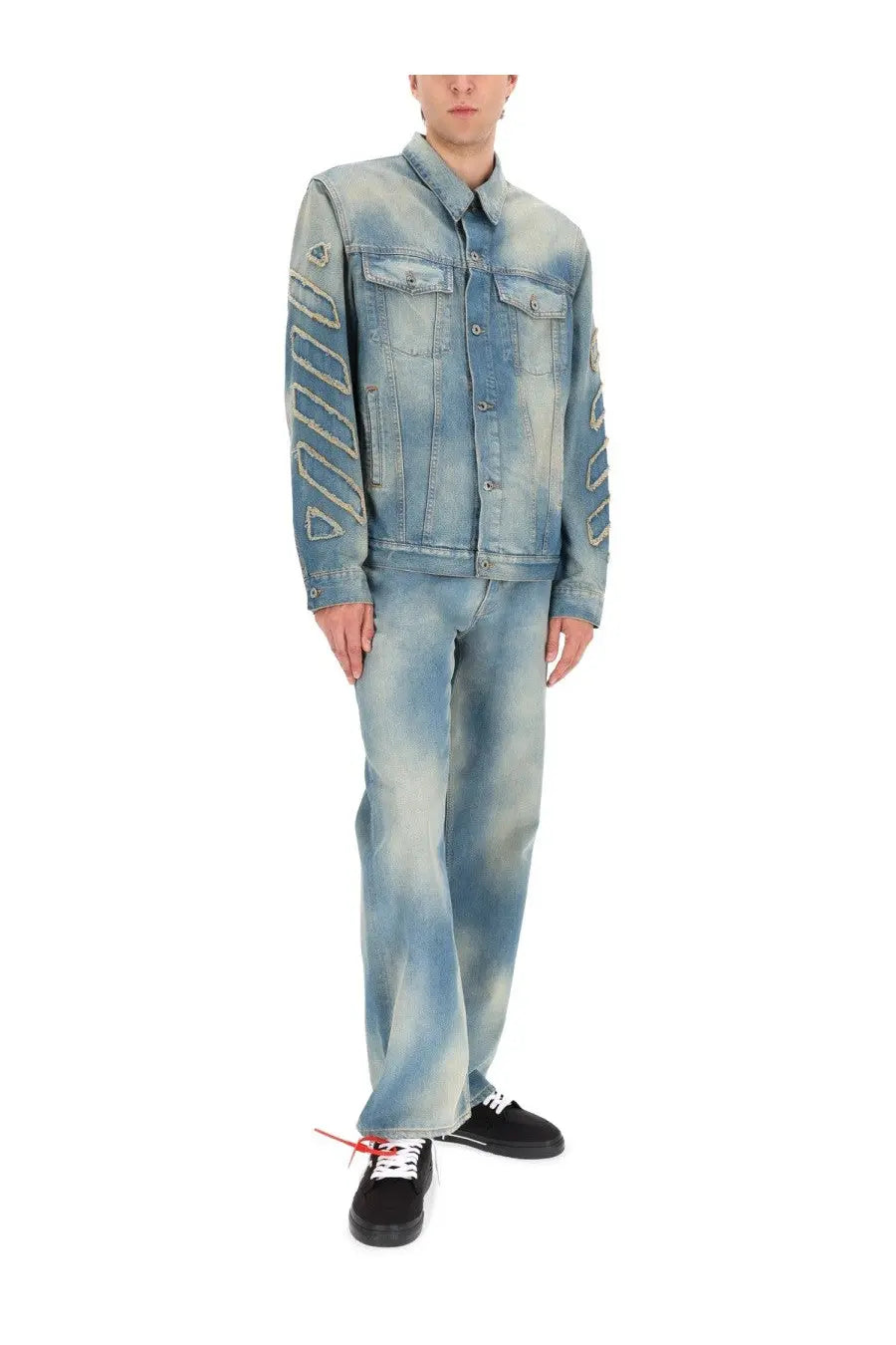 Off-White Men's Diag Raw Patch Jeans Blue, view 2