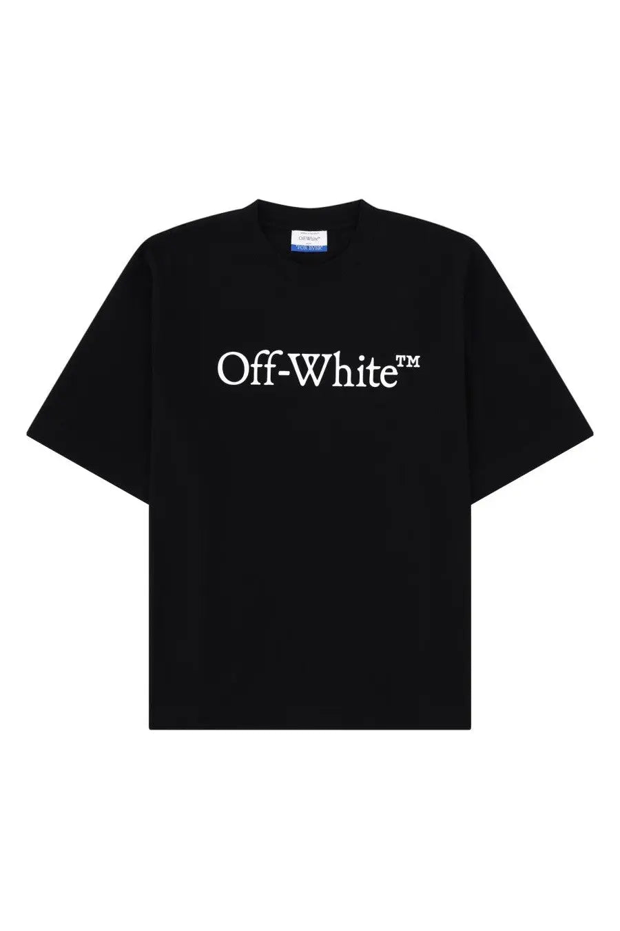 Off-white men’s black t-shirt made of cotton with a white logo printed across the chest for casual wear