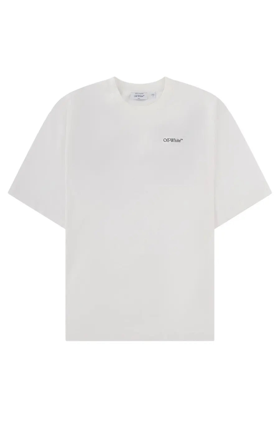 Off-white men’s shirt white with minimalist black embroidered logo on left chest made of soft cotton material