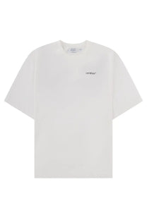 Off-white men’s shirt white with minimalist black embroidered logo on left chest made of soft cotton material