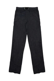 Black textured cotton trousers with elastic waistband and silver buckle from white sand men’s pantalone in cotone con cintura blue