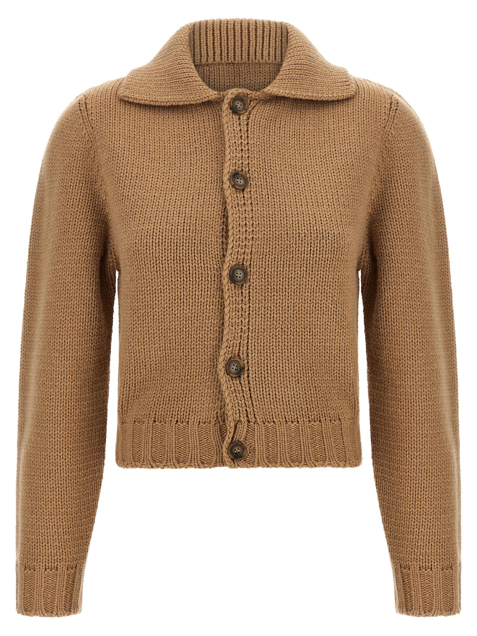 MM6 Maison Margiela White Stitch Line Cardigan Beige