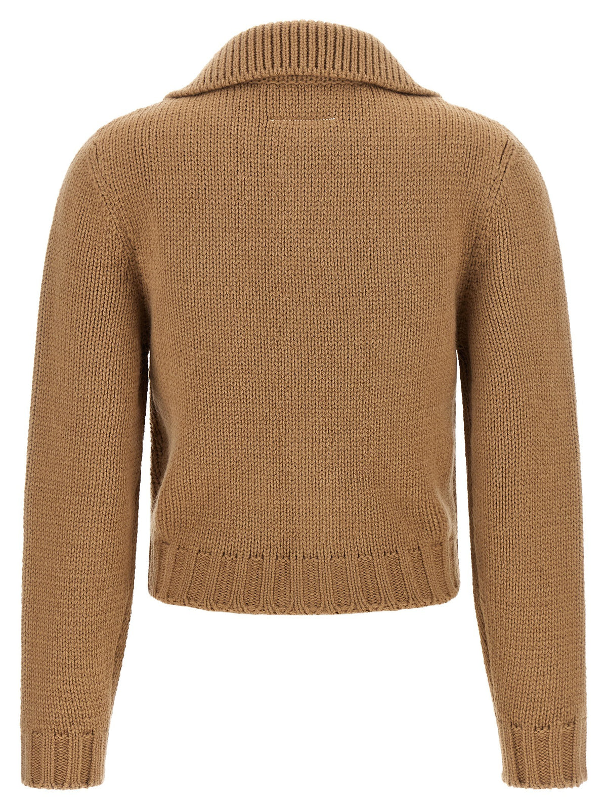 MM6 Maison Margiela White Stitch Line Cardigan Beige