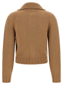 MM6 Maison Margiela White Stitch Line Cardigan Beige