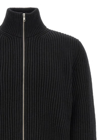 MM6 Maison Margiela Men's Ribbed Wool Blend Cardigan Black