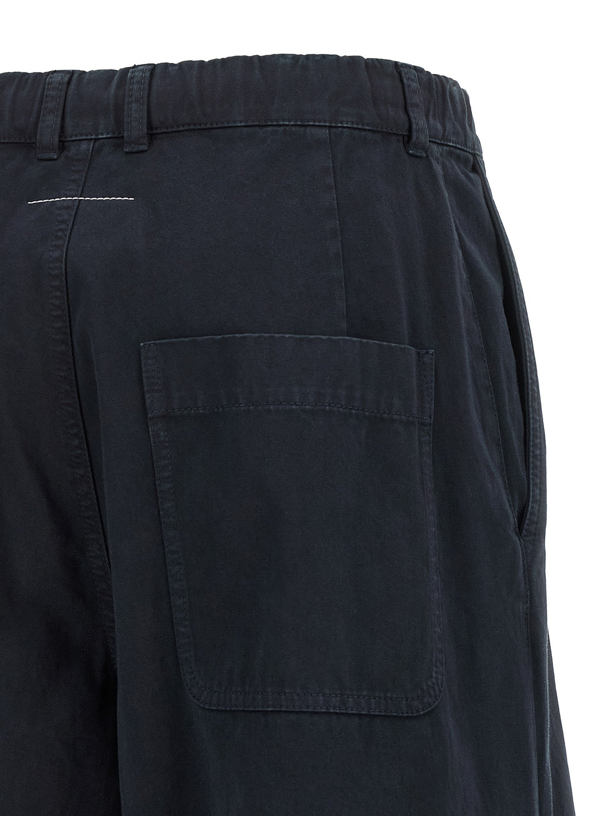 MM6 Maison Margiela White Stitch Line Pants Blue, view 4
