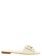 Fendi White Tube Slides White