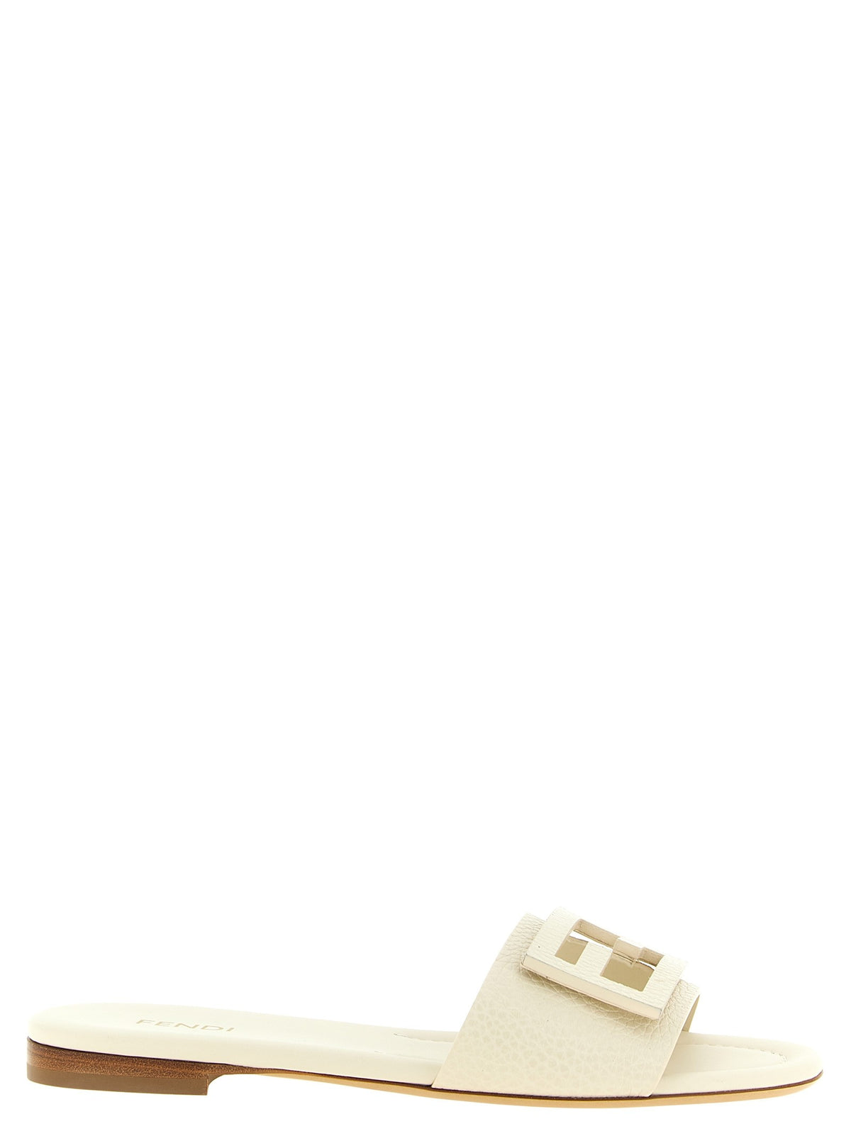 Fendi White Tube Slides White