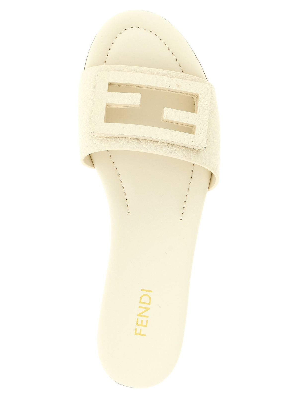 Fendi White Tube Slides White