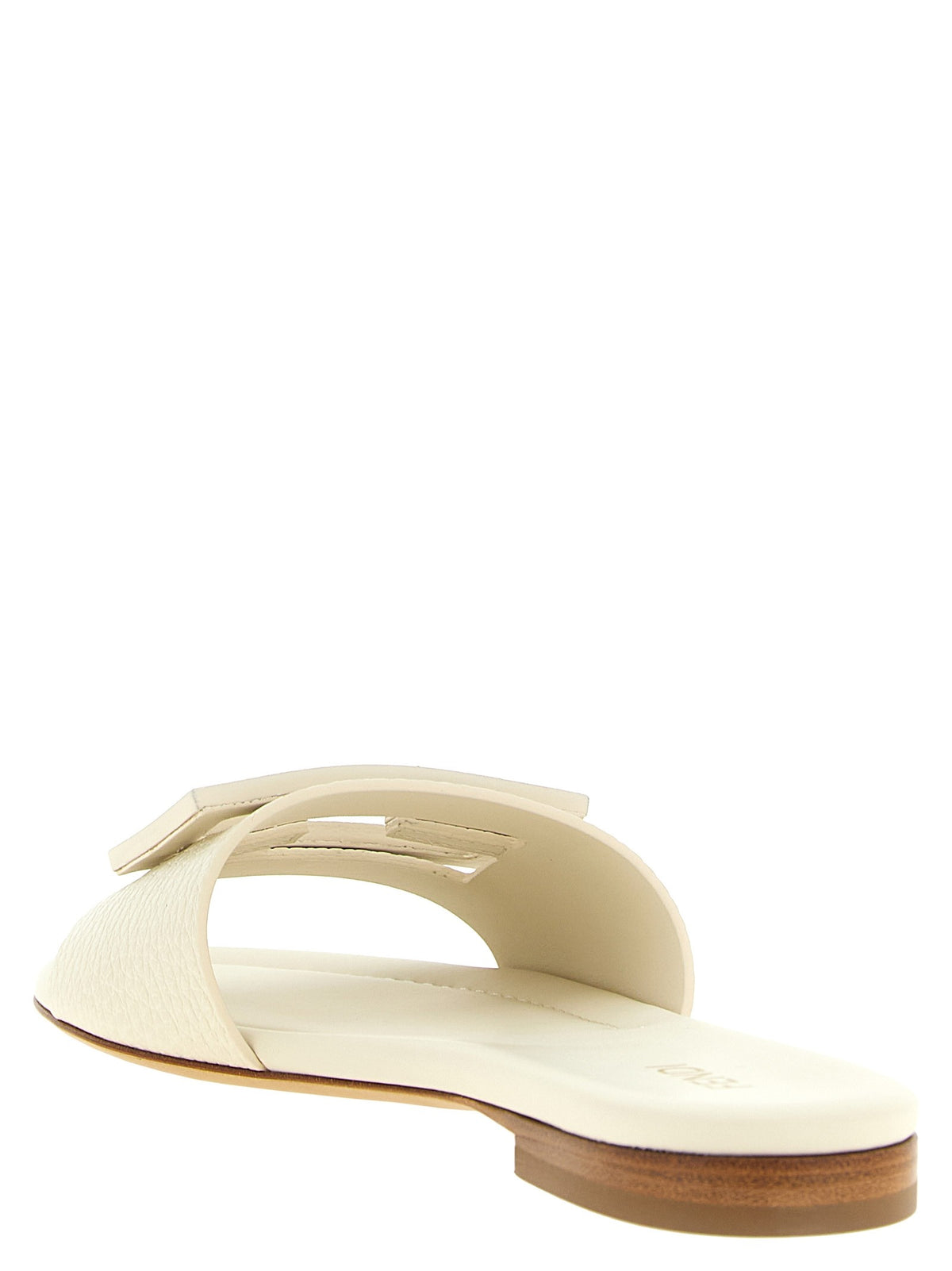 Fendi White Tube Slides White
