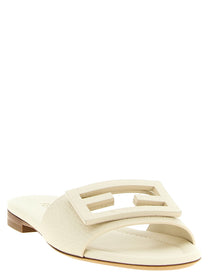 Fendi White Tube Slides White