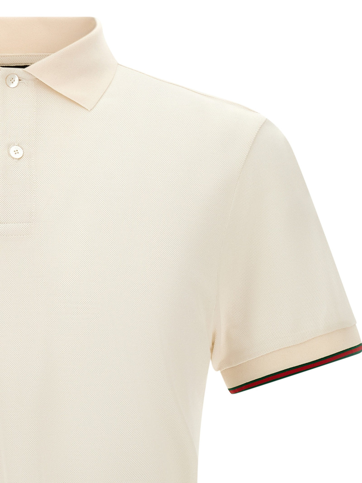 Gucci White Web Polo Shirt White, view 3