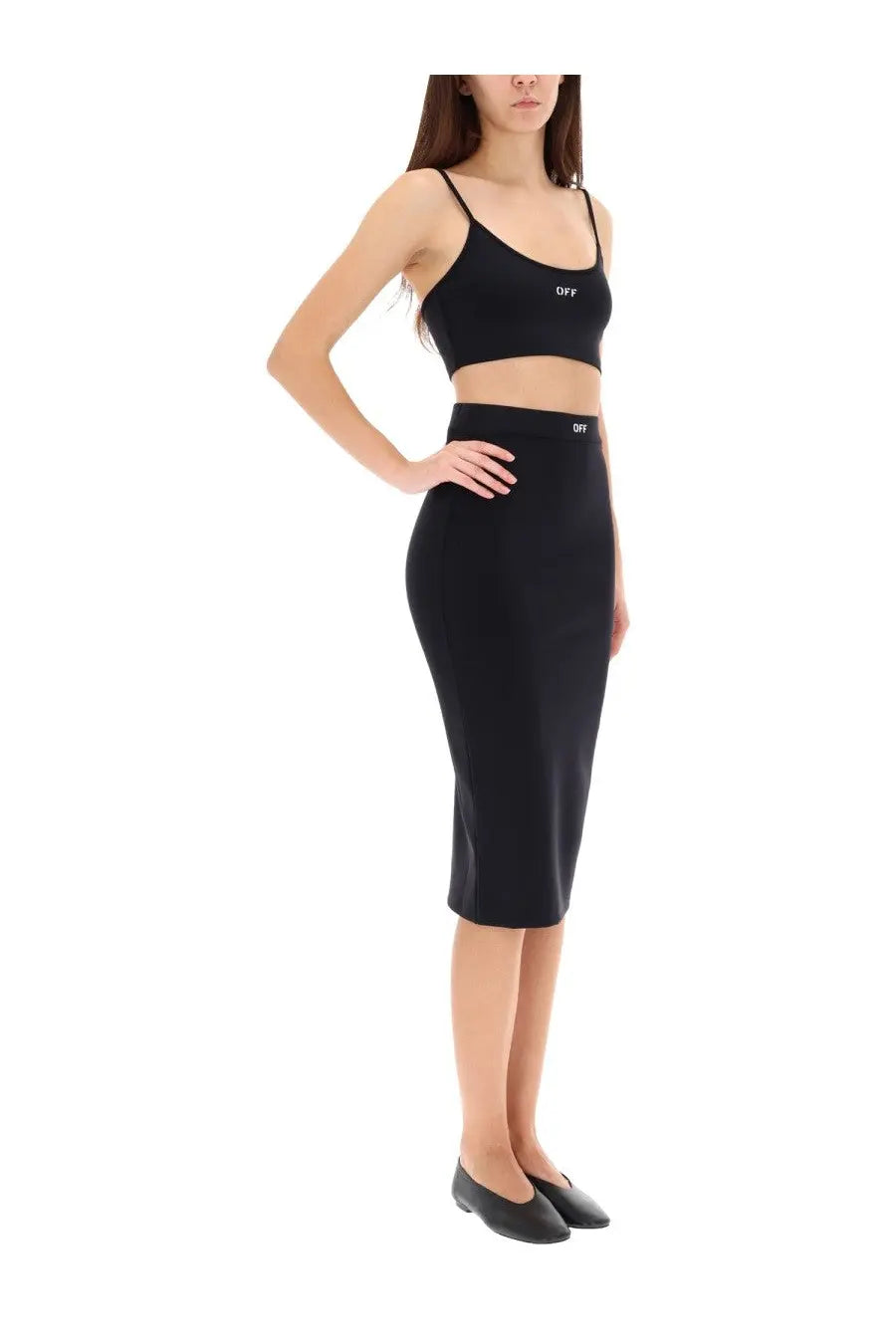 Off-White Women's Midi Skirt Black, view 2