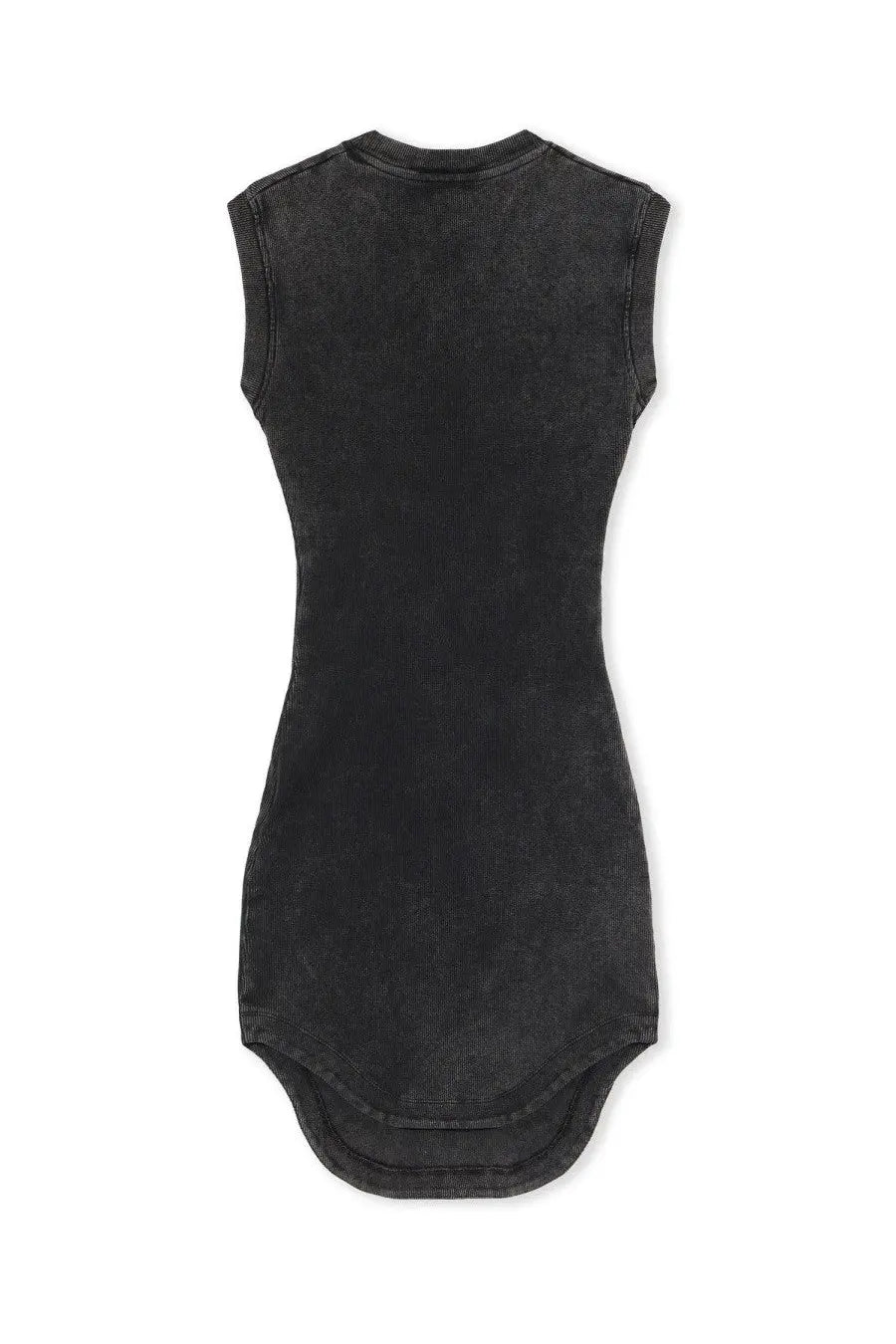 Off-White women’s mini dress grey with fitted silhouette sleeveless black denim and subtle fading