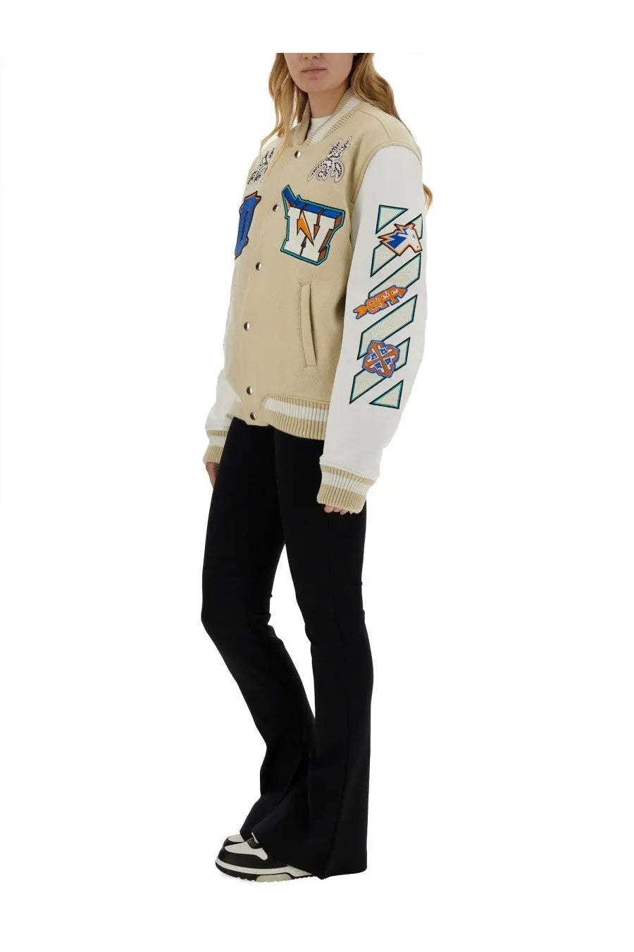 Off-White Women's Varsity Jacket Beige, view 2