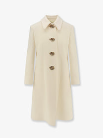 Gucci Women's White Wool Crêpe Coat White