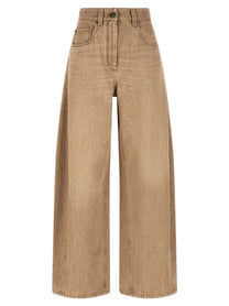 Brunello Cucinelli Wide Jeans Beige
