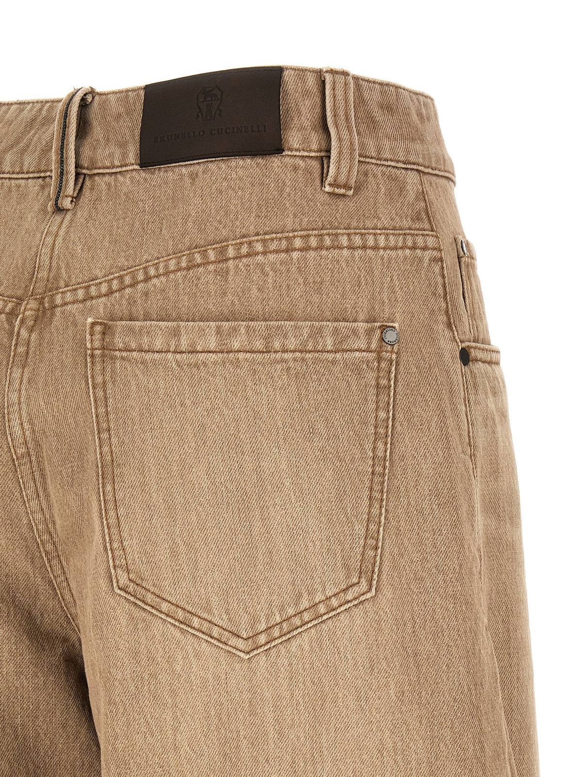 Brunello Cucinelli Wide Jeans Beige, view 4
