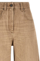 Brunello Cucinelli Wide Jeans Beige, view 3