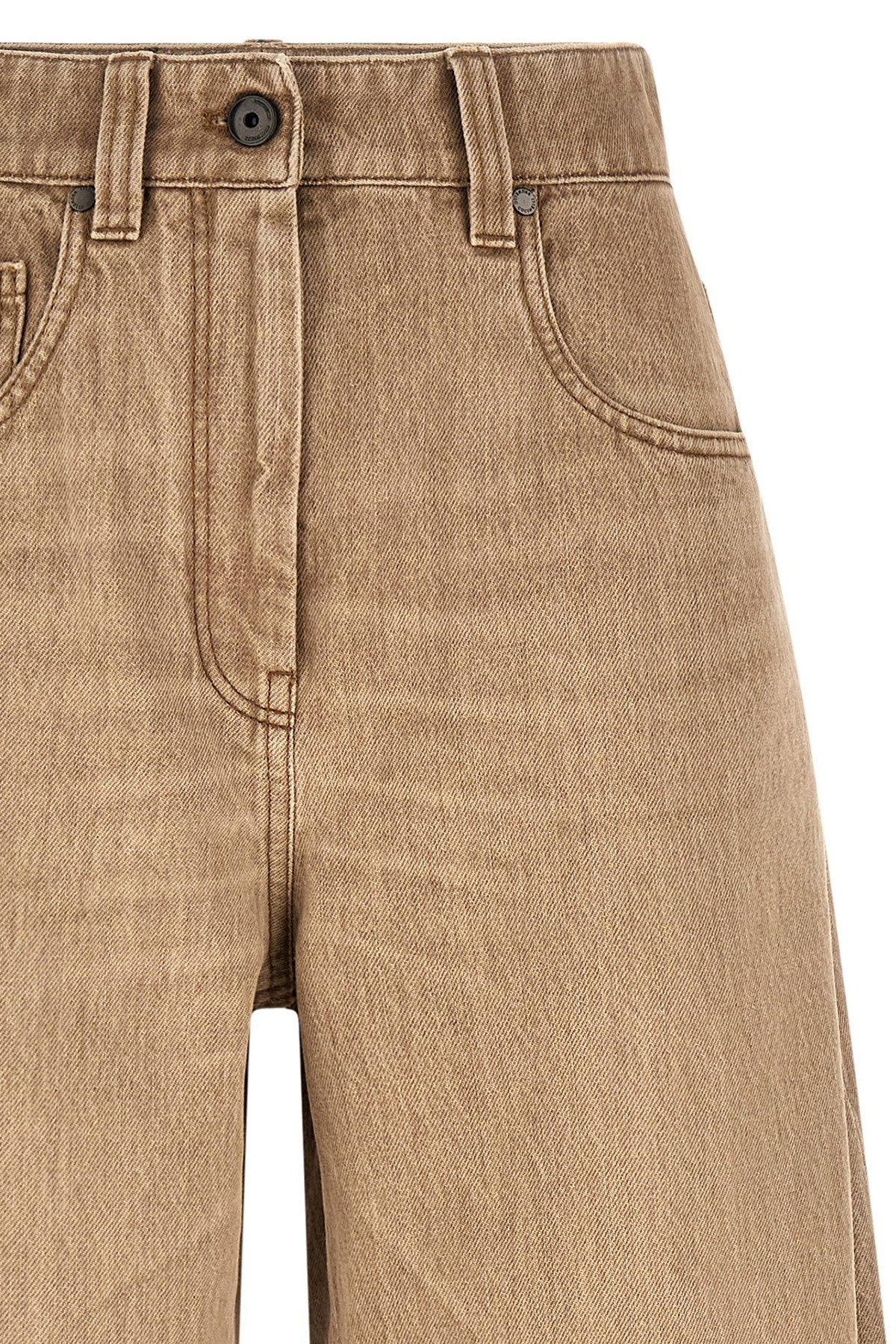 Brunello Cucinelli Wide Jeans Beige, view 3