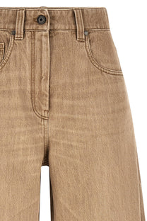 Brunello Cucinelli Wide Jeans Beige, view 3
