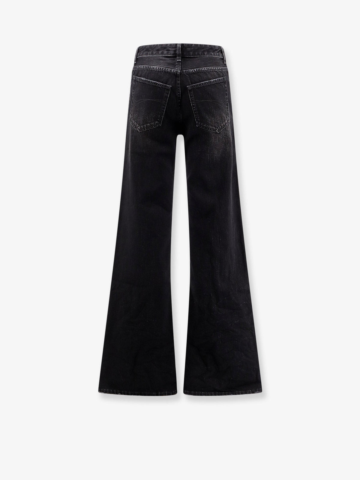 Balenciaga Women's Wide Leg Black Denim Trousers Black, view 4