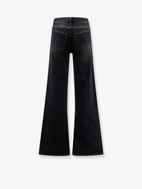 Balenciaga Women's Wide Leg Black Denim Trousers Black