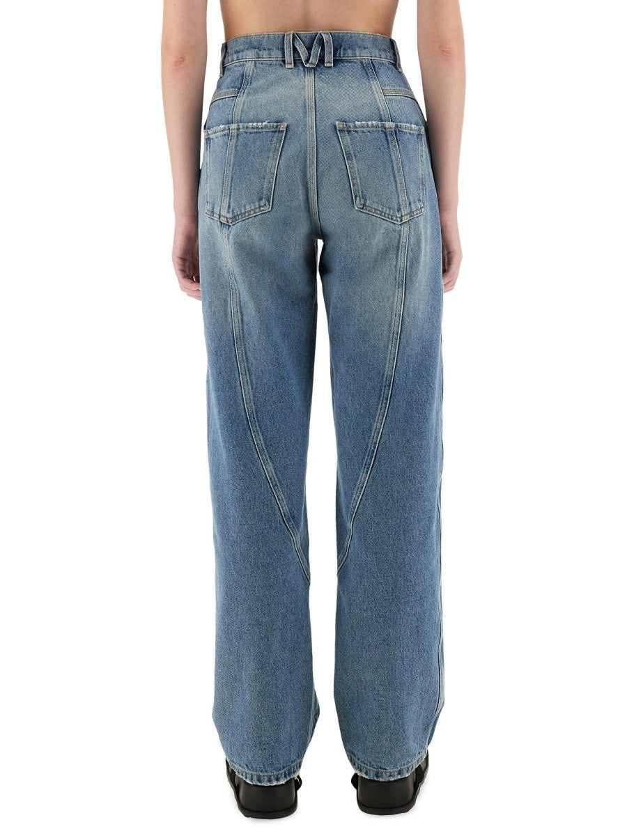 Moschino Women's Wide Leg Jeans Blue