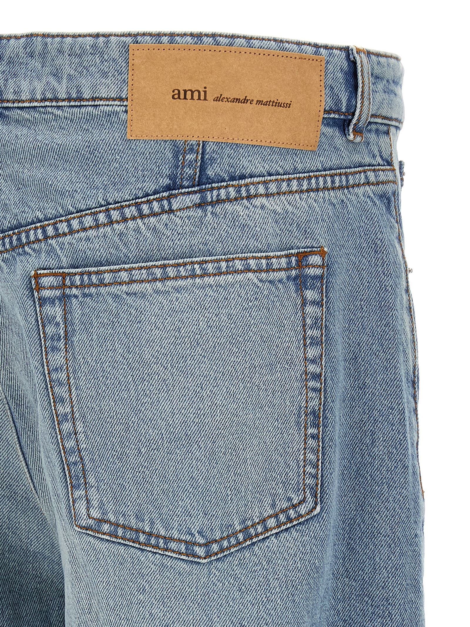 Ami Paris Men's Blue Denim Jeans Blue