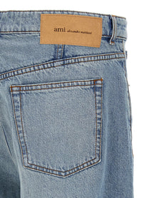 Ami Paris Men's Blue Denim Jeans Blue