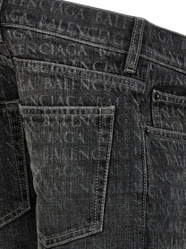 Balenciaga Wide Leg Jeans Black