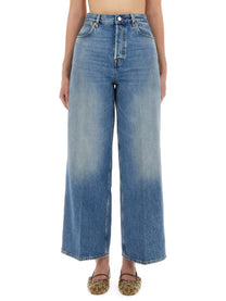 Gucci Women's Wide Leg Jeans Blue