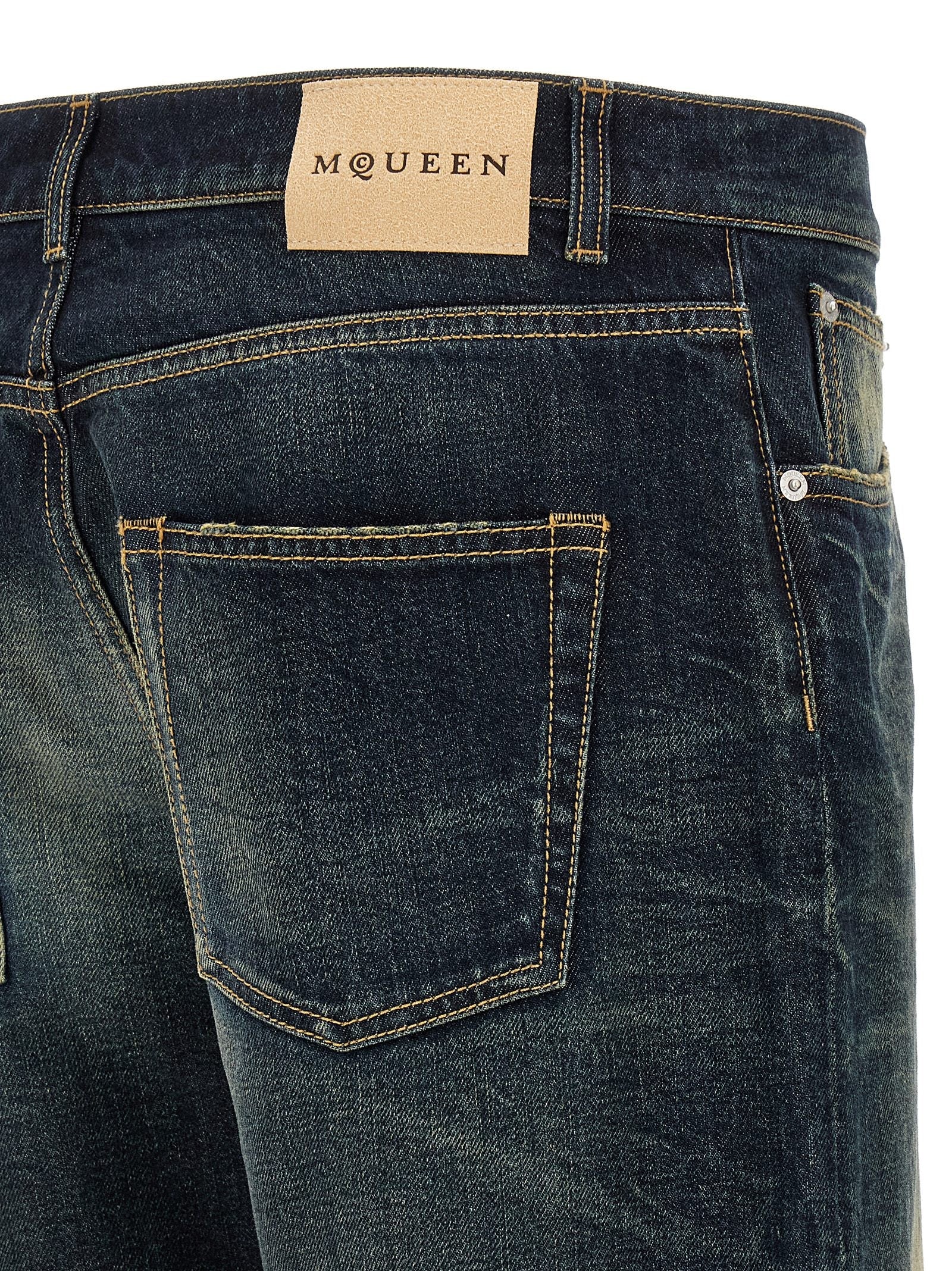 Alexander McQueen Wide Leg Jeans Blue