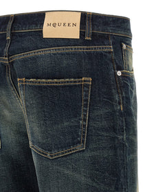 Alexander McQueen Wide Leg Jeans Blue