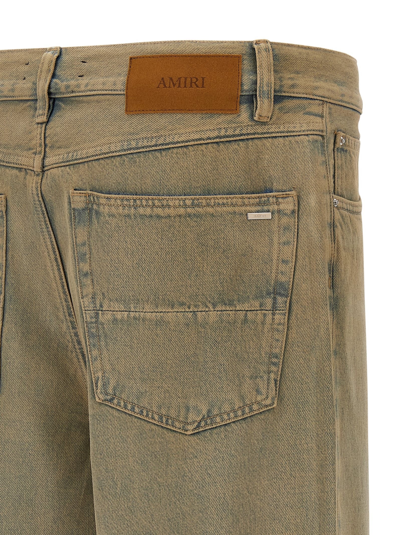 AMIRI Wide Leg Jeans Beige