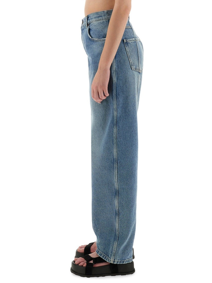 Moschino Women's Wide Leg Jeans Blue