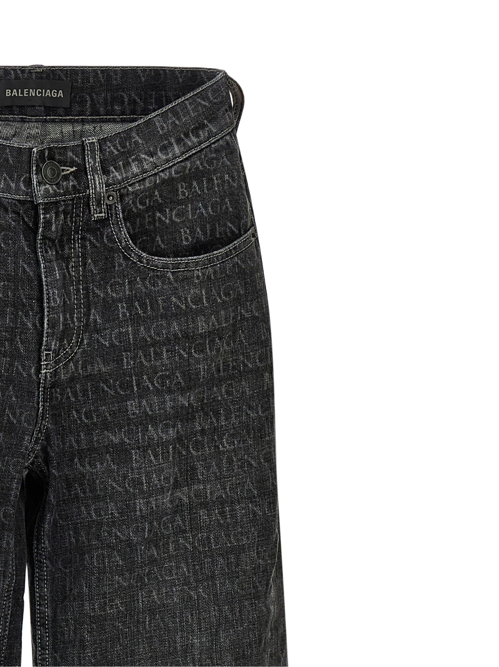 Balenciaga Wide Leg Jeans Black